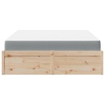 vidaXL Pat cu saltea, 160x200 cm, lemn masiv pin vidaXL Pat cu saltea, 160x200 cm, lemn masiv pin