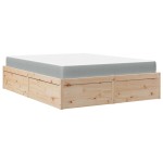 vidaXL Pat cu saltea, 140x200 cm, lemn masiv pin
