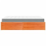 vidaXL Pat cu saltea, maro ceruit, 140x200 cm, lemn masiv pin vidaXL Pat cu saltea, maro ceruit, 140x200 cm, lemn masiv pin