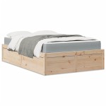 vidaXL Pat cu saltea, 120x200 cm, lemn masiv pin vidaXL Pat cu saltea, 120x200 cm, lemn masiv pin