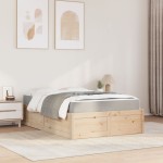 vidaXL Pat cu saltea, 120x200 cm, lemn masiv pin vidaXL Pat cu saltea, 120x200 cm, lemn masiv pin