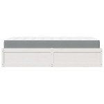 vidaXL Pat cu saltea, alb, 100x200 cm, lemn masiv pin