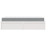 vidaXL Pat cu saltea, alb, 90x200 cm, lemn masiv pin