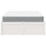 vidaXL Pat cu saltea, alb, 140x190 cm, lemn masiv pin