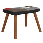 vidaXL Scaun de relaxare cu taburet, material textil, petice vidaXL Scaun de relaxare cu taburet, material textil, petice