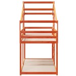 vidaXL Pat supraetajat cu acoperiș maro ceruit 80x200cm lemn masiv pin vidaXL Pat supraetajat cu acoperiș maro ceruit 80x200cm lemn masiv pin