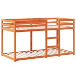 vidaXL Pat supraetajat cu acoperiș maro ceruit 80x200cm lemn masiv pin vidaXL Pat supraetajat cu acoperiș maro ceruit 80x200cm lemn masiv pin