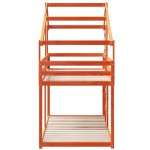 vidaXL Pat supraetajat cu acoperiș maro ceruit 75x190cm lemn masiv pin vidaXL Pat supraetajat cu acoperiș maro ceruit 75x190cm lemn masiv pin