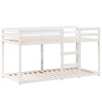 vidaXL Pat supraetajat cu acoperiș, alb, 90x190 cm, lemn masiv de pin vidaXL Pat supraetajat cu acoperiș, alb, 90x190 cm, lemn masiv de pin