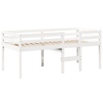 vidaXL Pat înalt cu acoperiș, alb, 80x200 cm, lemn masiv de pin