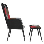 vidaXL Scaun de relaxare cu taburet, textil, petice