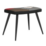 vidaXL Scaun de relaxare cu taburet, textil, petice