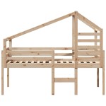vidaXL Pat înalt cu acoperiș, 90x190 cm, lemn masiv de pin vidaXL Pat înalt cu acoperiș, 90x190 cm, lemn masiv de pin