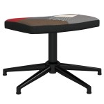 vidaXL Scaun de relaxare cu taburet, textil, petice