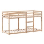 vidaXL Pat supraetajat fără saltea, 90x190 cm, lemn masiv de pin