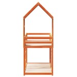 vidaXL Pat supraetajat cu acoperiș maro ceruit 90x190cm lemn masiv pin