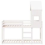 vidaXL Pat supraetajat cu acoperiș, alb, 75x190 cm, lemn masiv de pin vidaXL Pat supraetajat cu acoperiș, alb, 75x190 cm, lemn masiv de pin