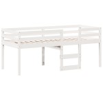 vidaXL Pat înalt cu acoperiș, alb, 80x200 cm, lemn masiv de pin vidaXL Pat înalt cu acoperiș, alb, 80x200 cm, lemn masiv de pin