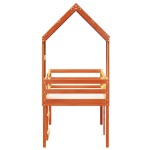 vidaXL Pat înalt cu acoperiș, maro ceruit, 80x200 cm, lemn masiv pin