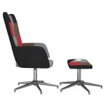 vidaXL Scaun de relaxare cu taburet, textil, petice