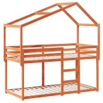 vidaXL Pat supraetajat cu acoperiș maro ceruit 90x200cm lemn masiv pin