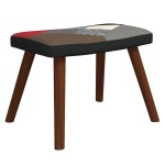vidaXL Scaun balansoar cu taburet, material textil, petice vidaXL Scaun balansoar cu taburet, material textil, petice