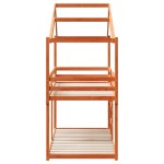 vidaXL Pat supraetajat cu acoperiș maro ceruit 90x190cm lemn masiv pin