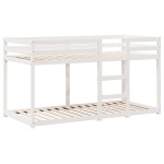 vidaXL Pat supraetajat cu acoperiș, alb, 75x190 cm, lemn masiv de pin vidaXL Pat supraetajat cu acoperiș, alb, 75x190 cm, lemn masiv de pin