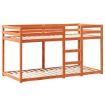 vidaXL Pat supraetajat cu acoperiș maro ceruit 75x190cm lemn masiv pin vidaXL Pat supraetajat cu acoperiș maro ceruit 75x190cm lemn masiv pin