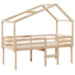 vidaXL Pat înalt cu acoperiș, 80x200 cm, lemn masiv de pin