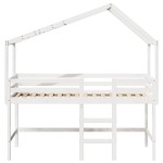 vidaXL Pat etajat cu scară și acoperiș, alb, 80x200 cm, lemn masiv pin vidaXL Pat etajat cu scară și acoperiș, alb, 80x200 cm, lemn masiv pin