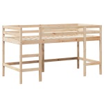vidaXL Pat etajat cu scară și acoperiș, alb, 90x200 cm, lemn masiv pin vidaXL Pat etajat cu scară și acoperiș, alb, 90x200 cm, lemn masiv pin
