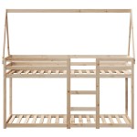 vidaXL Pat supraetajat cu acoperiș, alb, 80x200 cm, lemn masiv de pin vidaXL Pat supraetajat cu acoperiș, alb, 80x200 cm, lemn masiv de pin