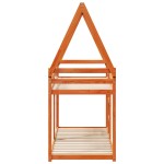 vidaXL Pat supraetajat cu acoperiș maro ceruit 90x190cm lemn masiv pin