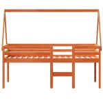 vidaXL Pat înalt cu acoperiș, maro ceruit, 80x200 cm, lemn masiv pin