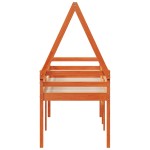 vidaXL Pat înalt cu acoperiș, maro ceruit, 80x200 cm, lemn masiv pin