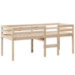 vidaXL Pat înalt cu acoperiș, 90x190 cm, lemn masiv de pin