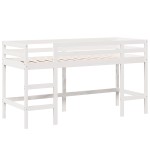 vidaXL Pat etajat cu scară și acoperiș, alb, 90x200 cm, lemn masiv pin vidaXL Pat etajat cu scară și acoperiș, alb, 90x200 cm, lemn masiv pin