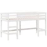 vidaXL Pat etajat cu scară și acoperiș, alb, 90x190 cm, lemn masiv pin vidaXL Pat etajat cu scară și acoperiș, alb, 90x190 cm, lemn masiv pin