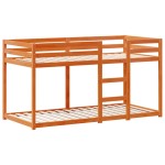 vidaXL Pat supraetajat cu acoperiș maro ceruit 90x190cm lemn masiv pin