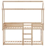 vidaXL Pat supraetajat cu acoperiș, alb, 75x190 cm, lemn masiv de pin vidaXL Pat supraetajat cu acoperiș, alb, 75x190 cm, lemn masiv de pin