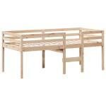 vidaXL Pat înalt cu acoperiș, 80x200 cm, lemn masiv de pin