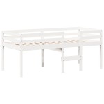 vidaXL Pat înalt cu acoperiș, alb, 80x200 cm, lemn masiv de pin