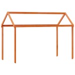 vidaXL Pat înalt cu acoperiș, maro ceruit, 80x200 cm, lemn masiv pin