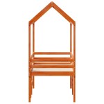 vidaXL Pat înalt cu acoperiș, maro ceruit, 75x190 cm, lemn masiv pin