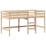 vidaXL Pat etajat cu scară și acoperiș, alb, 80x200 cm, lemn masiv pin vidaXL Pat etajat cu scară și acoperiș, alb, 80x200 cm, lemn masiv pin