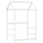 vidaXL Set pat și bancă cu acoperiș, alb, 100x200 cm, lemn masiv pin