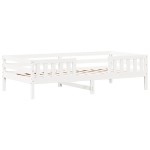 vidaXL Set pat bancă cu acoperiș, alb, 75x190 cm, lemn masiv de pin