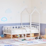 vidaXL Pat de zi cu acoperiș, alb, 80x200 cm, lemn masiv de pin vidaXL Pat de zi cu acoperiș, alb, 80x200 cm, lemn masiv de pin