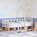 vidaXL Pat de zi cu acoperiș, alb, 80x200 cm, lemn masiv de pin vidaXL Pat de zi cu acoperiș, alb, 80x200 cm, lemn masiv de pin